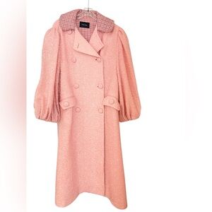 Simone Rocha oversized pink sparkle tweed coat
